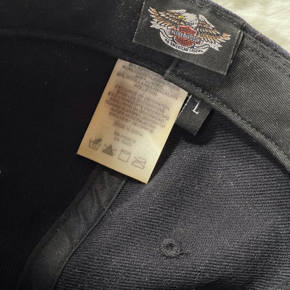 Harley Davidson Fitted Hat. SZ large. In Very good pre owned shape. Orange trim - Picture 8 of 9